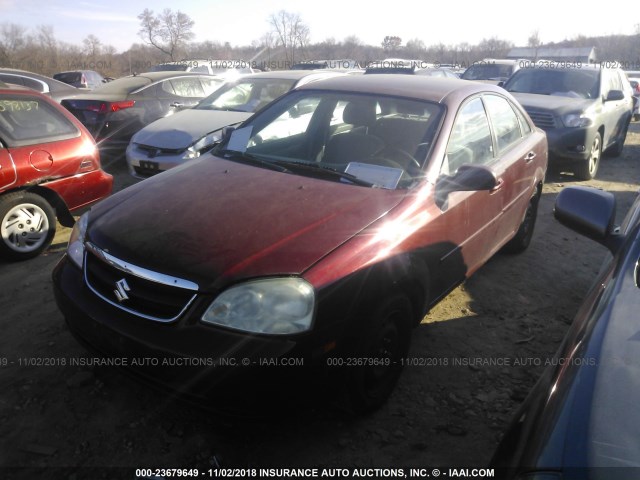 KL5JD56Z26K436329 - 2006 SUZUKI FORENZA RED photo 2