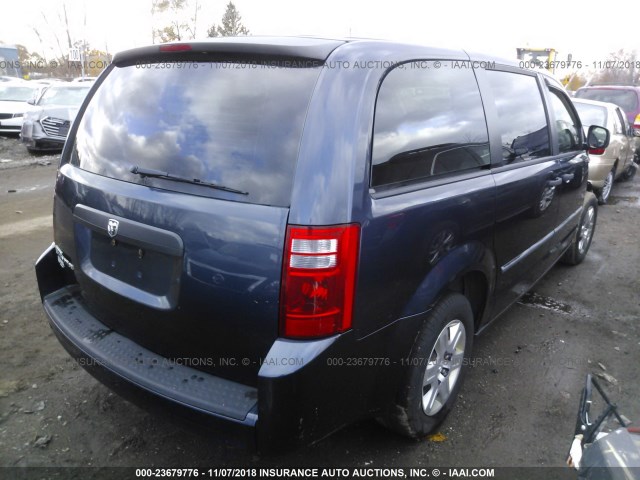 2D8HN44H38R695394 - 2008 DODGE GRAND CARAVAN SE BLUE photo 4