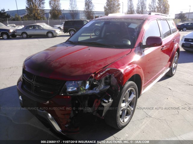 3C4PDCGG6JT408983 - 2018 DODGE JOURNEY CROSSROAD RED photo 2