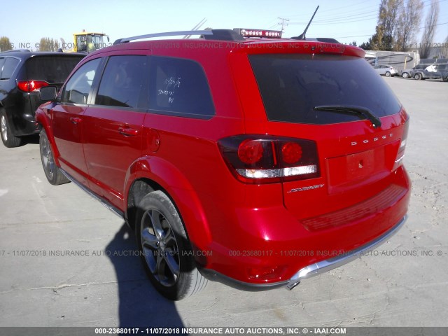 3C4PDCGG6JT408983 - 2018 DODGE JOURNEY CROSSROAD RED photo 3