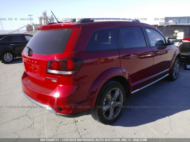 3C4PDCGG6JT408983 - 2018 DODGE JOURNEY CROSSROAD RED photo 4