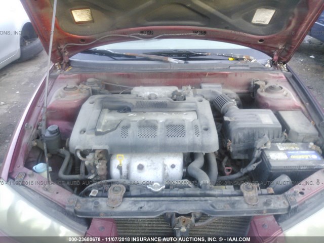 KMHDN45D92U415153 - 2002 HYUNDAI ELANTRA GLS/GT RED photo 10