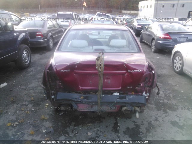 KMHDN45D92U415153 - 2002 HYUNDAI ELANTRA GLS/GT RED photo 6