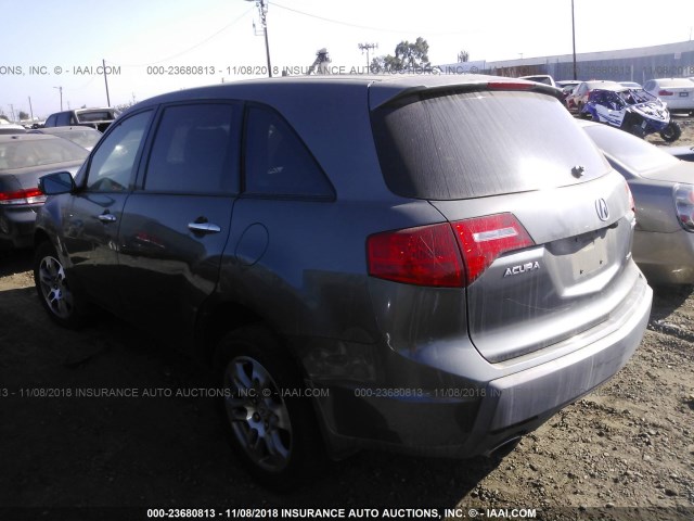 2HNYD28387H530024 - 2007 ACURA MDX TECHNOLOGY GRAY photo 3