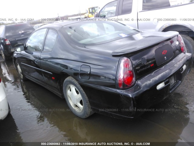 2G1WX15K629379738 - 2002 CHEVROLET MONTE CARLO SS შავი ფოტო 3