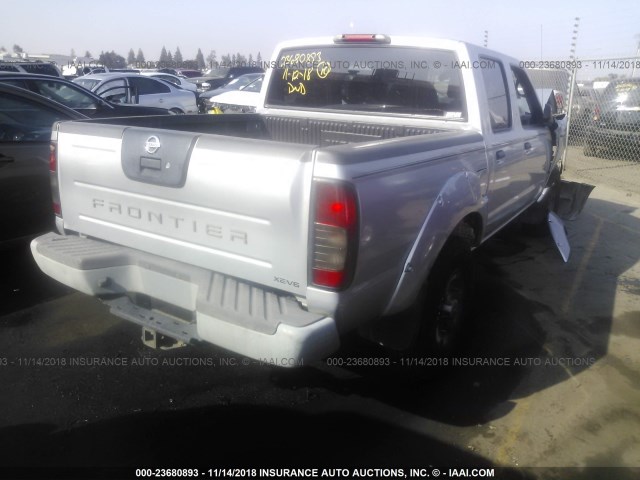 1N6ED27T84C447893 - 2004 NISSAN FRONTIER CREW CAB XE V6 GRAY photo 4