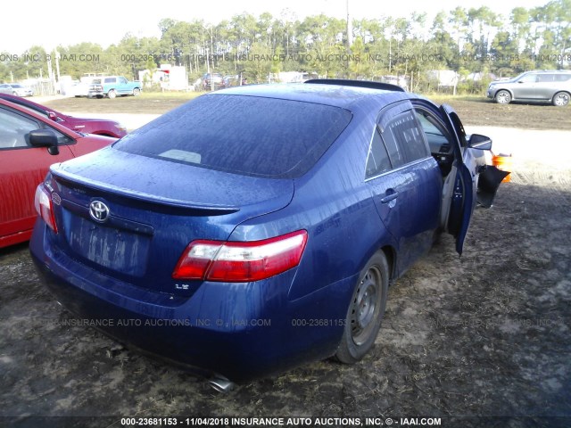 4T1BK46K78U067049 - 2008 TOYOTA CAMRY LE/XLE/SE BLUE photo 4