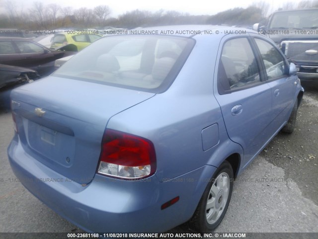 KL1TD52645B360214 - 2005 CHEVROLET AVEO LS Light Blue photo 4
