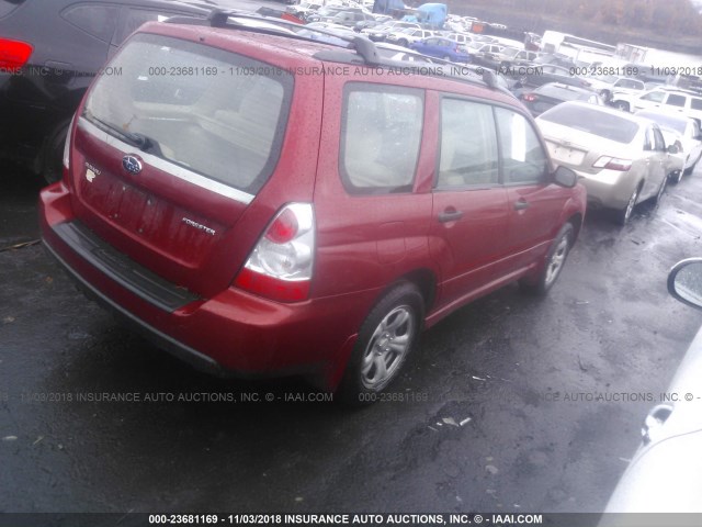 JF1SG63696H706245 - 2006 SUBARU FORESTER 2.5X RED photo 4