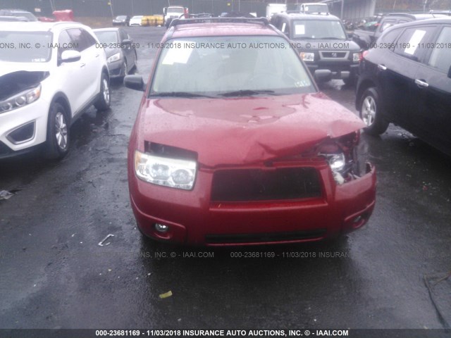 JF1SG63696H706245 - 2006 SUBARU FORESTER 2.5X RED photo 6