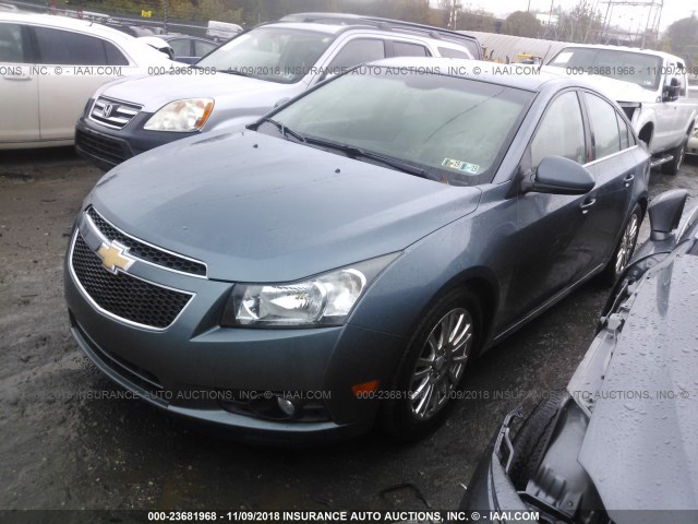 1G1PJ5SC3C7245766 - 2012 CHEVROLET CRUZE ECO BLUE photo 2