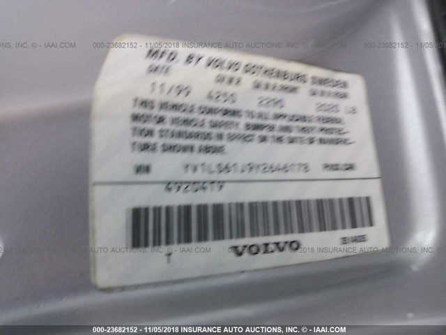 YV1LS61J9Y2646178 - 2000 VOLVO S70 SE GRAY photo 9