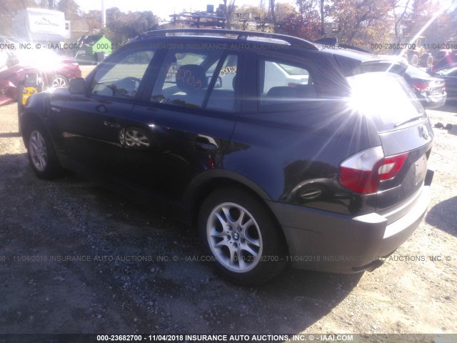 WBXPA73424WB20765 - 2004 BMW X3 2.5I BLACK photo 3