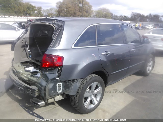 2HNYD2H38CH511919 - 2012 ACURA MDX TECHNOLOGY GRAY photo 4