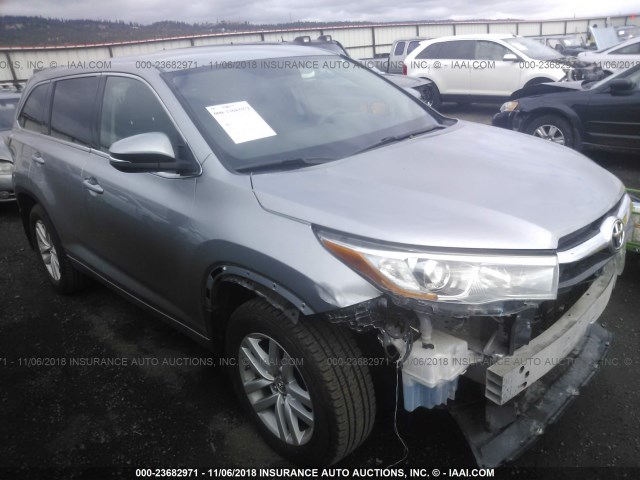 5TDBKRFH9FS092915 - 2015 TOYOTA HIGHLANDER LE/LE PLUS SILVER photo 1