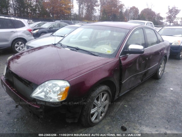 1FAHP28175G166446 - 2005 FORD FIVE HUNDRED LIMITED RED photo 2