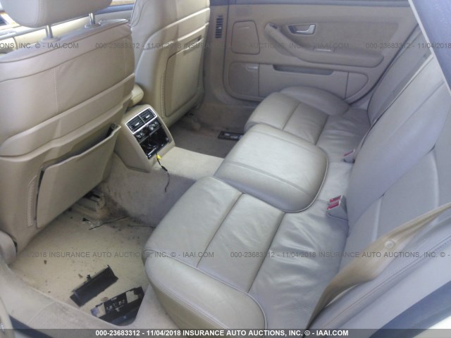 WAUML44EX4N006299 - 2004 AUDI A8 L QUATTRO WHITE photo 8