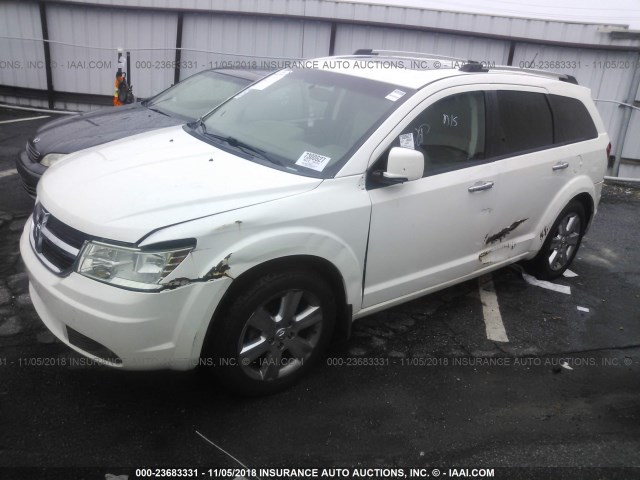 3D4GG67V49T553137 - 2009 DODGE JOURNEY R/T WHITE photo 2