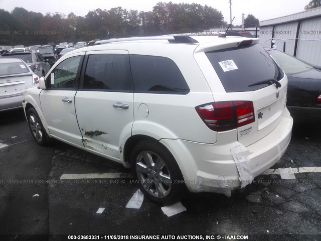 3D4GG67V49T553137 - 2009 DODGE JOURNEY R/T WHITE photo 3