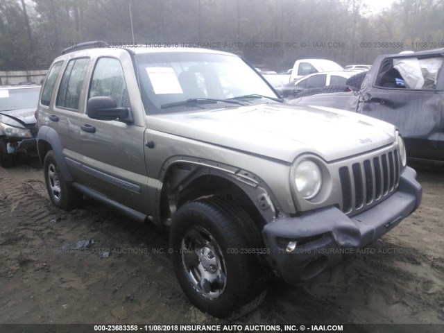 1J4GL48KX5W636958 - 2005 JEEP LIBERTY SPORT BEIGE photo 1