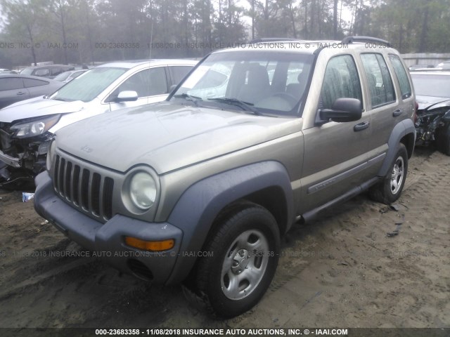 1J4GL48KX5W636958 - 2005 JEEP LIBERTY SPORT BEIGE photo 2