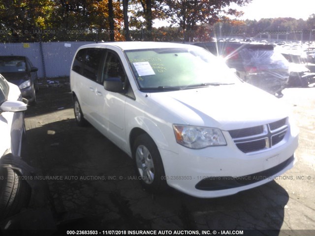 2C4RDGBG9CR122820 - 2012 DODGE GRAND CARAVAN SE WHITE photo 1