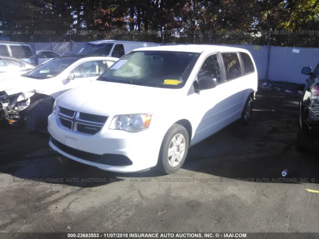 2C4RDGBG9CR122820 - 2012 DODGE GRAND CARAVAN SE WHITE photo 2