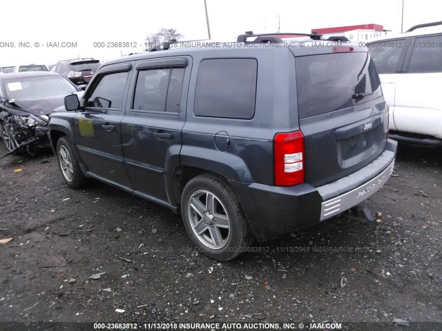 1J8FT48W57D312148 - 2007 JEEP PATRIOT LIMITED BLUE photo 3