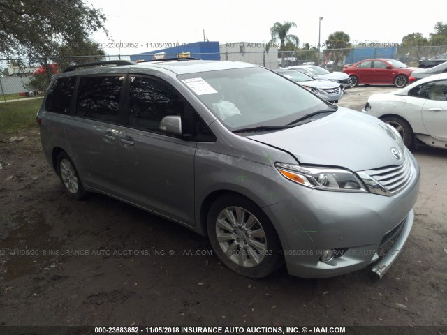 5TDYK3DC4FS569877 - 2015 TOYOTA SIENNA XLE/LIMITED SILVER photo 1