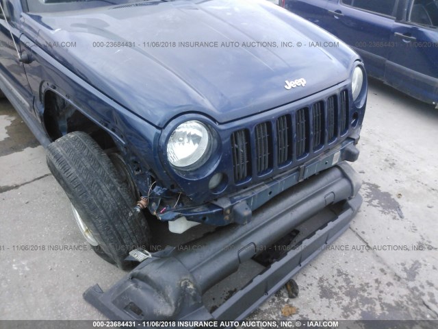 1J4GL48K15W531516 - 2005 JEEP LIBERTY SPORT BLUE photo 6