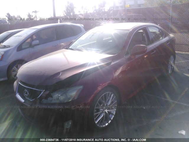 JTHBE262965005173 - 2006 LEXUS IS 350 RED photo 2