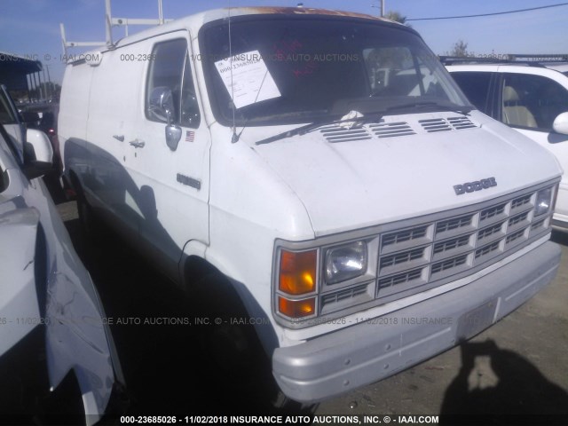 2B7HB21Y7MK454358 - 1991 DODGE RAM VAN B250 WHITE photo 1