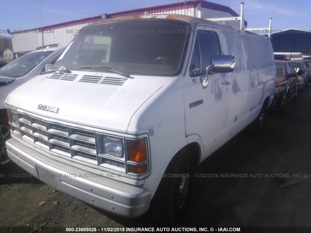 2B7HB21Y7MK454358 - 1991 DODGE RAM VAN B250 WHITE photo 2