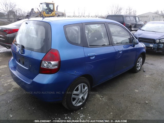 JHMGD384X7S029014 - 2007 HONDA FIT BLUE photo 4