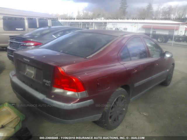 YV1RS58D312041941 - 2001 VOLVO S60 2.4T MAROON photo 4