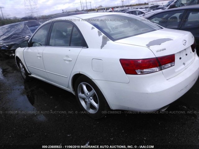 5NPEU46F96H144199 - 2006 HYUNDAI SONATA GLS/LX WHITE photo 3