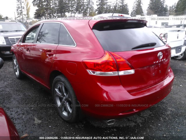 4T3BK3BB1BU063786 - 2011 TOYOTA VENZA RED photo 3