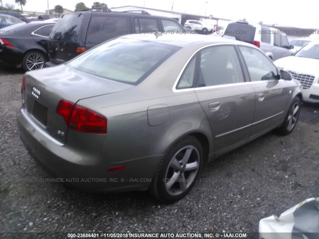 WAUAH78E77A250486 - 2007 AUDI A4 3.2 GOLD photo 4