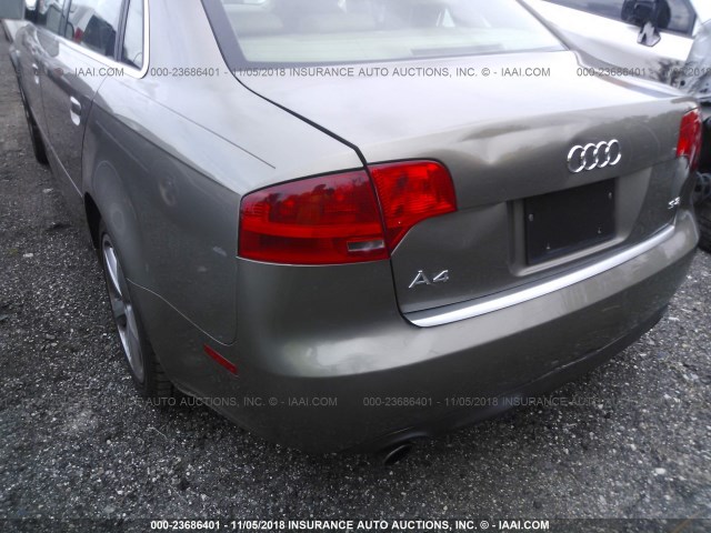 WAUAH78E77A250486 - 2007 AUDI A4 3.2 GOLD photo 6