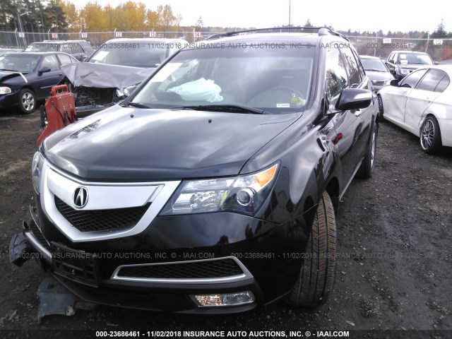 2HNYD2H44BH527266 - 2011 ACURA MDX TECHNOLOGY BLACK photo 2