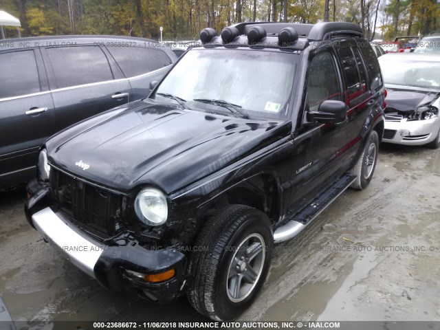 1J4GL38K63W725918 - 2003 JEEP LIBERTY RENEGADE BLACK photo 2