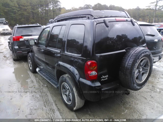 1J4GL38K63W725918 - 2003 JEEP LIBERTY RENEGADE BLACK photo 3