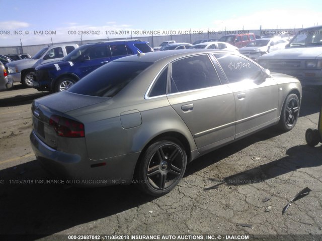 WAUDF78EX7A115845 - 2007 AUDI A4 2.0T QUATTRO TAN photo 4