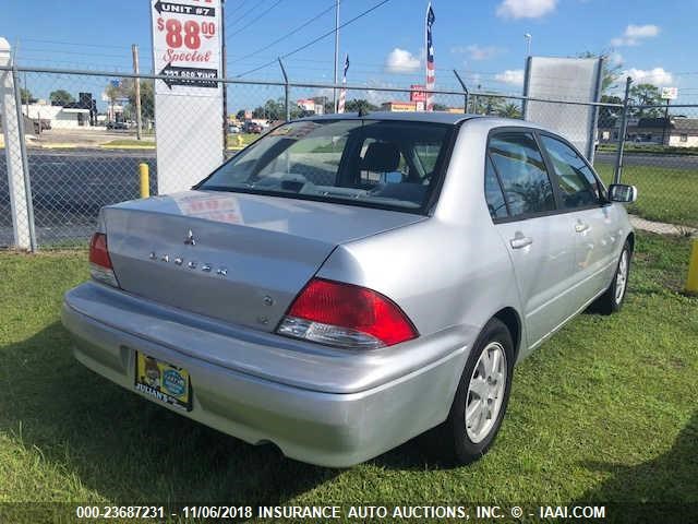 JA3AJ36E23U085277 - 2003 MITSUBISHI LANCER LS SILVER photo 4