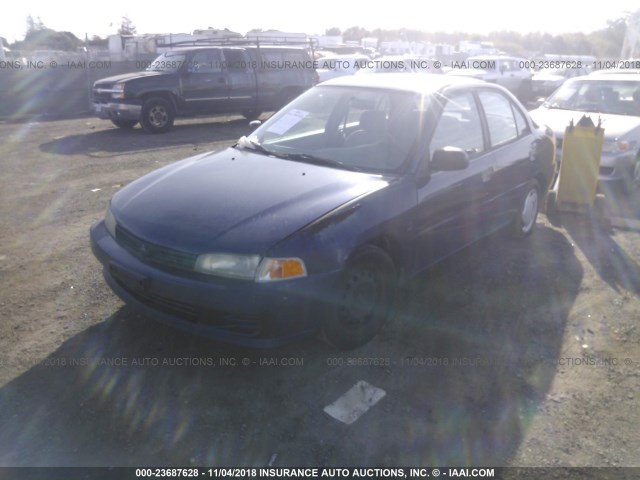 JA3AY26C41U000859 - 2001 MITSUBISHI MIRAGE ES BLUE photo 2