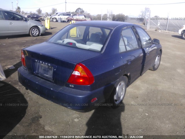 JA3AY26C41U000859 - 2001 MITSUBISHI MIRAGE ES BLUE photo 4