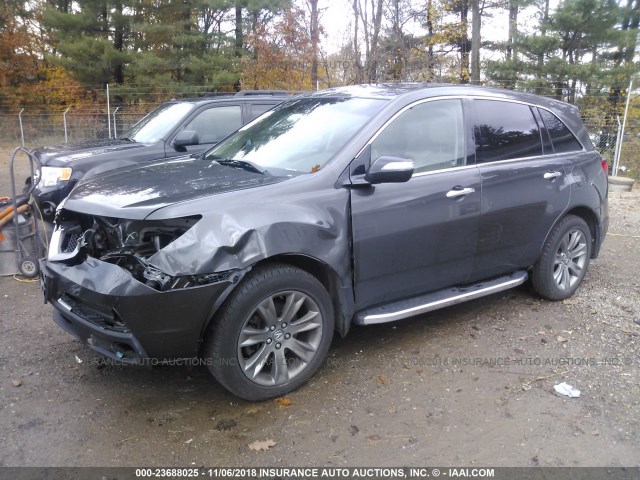 2HNYD2H77AH528288 - 2010 ACURA MDX ADVANCE GRAY photo 2