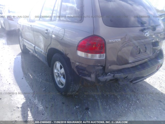 KM8SC73D15U930363 - 2005 HYUNDAI SANTA FE GLS/LX BROWN photo 6