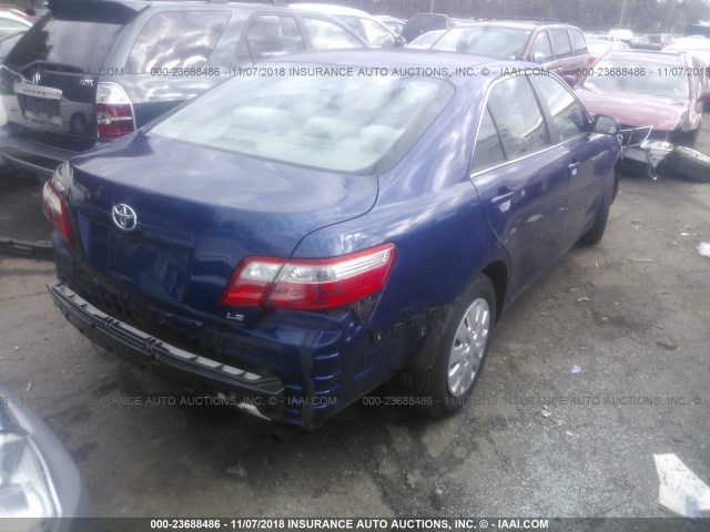 4T1BE46K77U104963 - 2007 TOYOTA CAMRY NEW GENERAT CE/LE/XLE/SE BLUE photo 4