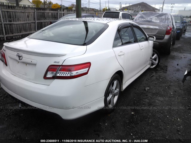4T1BF3EK9BU625376 - 2011 TOYOTA CAMRY SE/LE/XLE WHITE photo 4